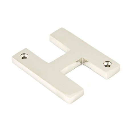 This is an image of From The Anvil - Polished Nickel Letter H available to order from T.H Wiggans Architectural Ironmongery in Kendal, quick delivery and discounted prices.