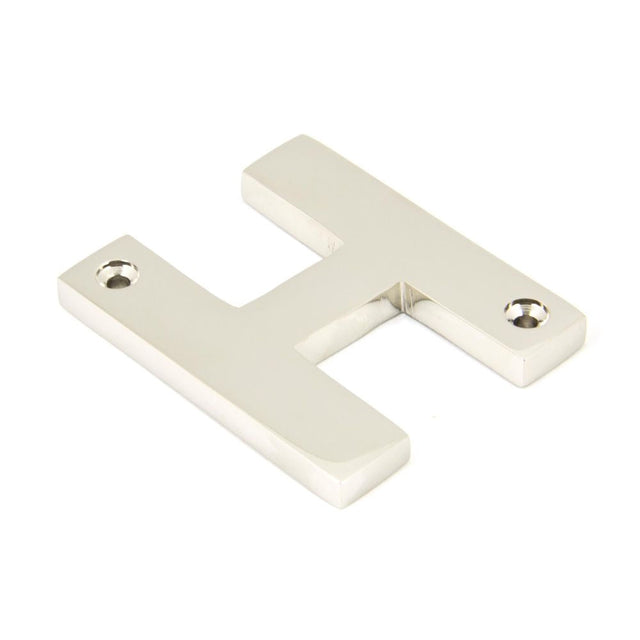 This is an image of From The Anvil - Polished Nickel Letter H available to order from T.H Wiggans Architectural Ironmongery in Kendal, quick delivery and discounted prices.