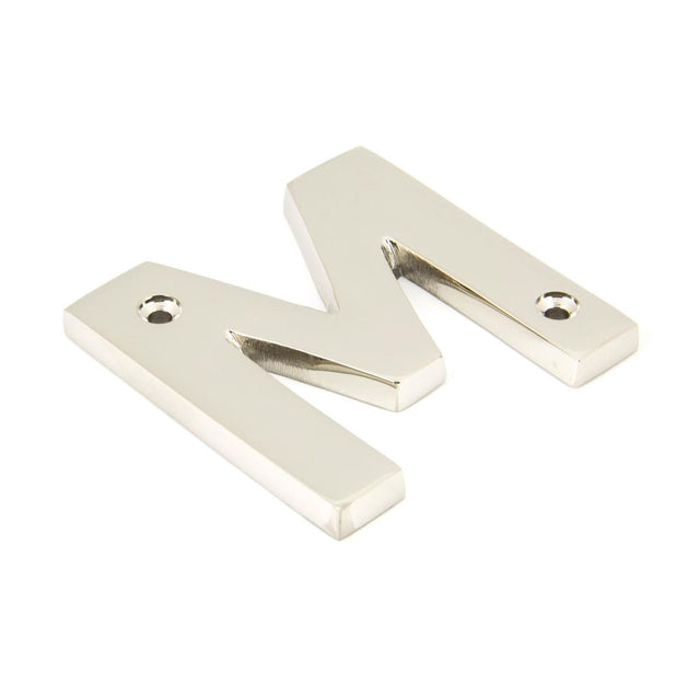 This is an image of From The Anvil - Polished Nickel Letter M available to order from T.H Wiggans Architectural Ironmongery in Kendal, quick delivery and discounted prices.