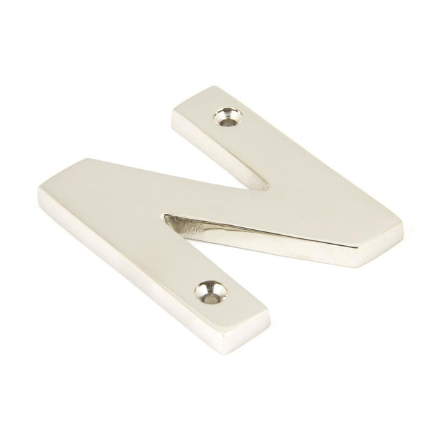 This is an image of From The Anvil - Polished Nickel Letter N available to order from T.H Wiggans Architectural Ironmongery in Kendal, quick delivery and discounted prices.