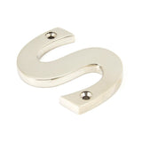 This is an image of From The Anvil - Polished Nickel Letter S available to order from T.H Wiggans Architectural Ironmongery in Kendal, quick delivery and discounted prices.