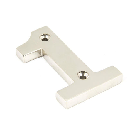 This is an image of From The Anvil - Polished Nickel Numeral 1 available to order from T.H Wiggans Architectural Ironmongery in Kendal, quick delivery and discounted prices.