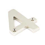 This is an image of From The Anvil - Polished Nickel Numeral 4 available to order from T.H Wiggans Architectural Ironmongery in Kendal, quick delivery and discounted prices.