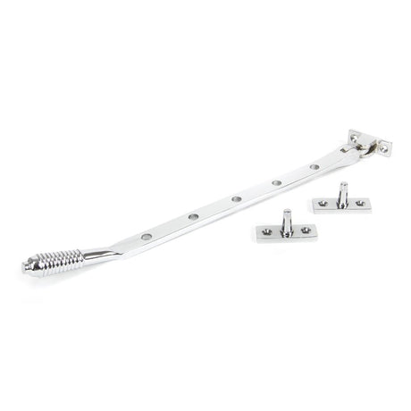 This is an image showing From The Anvil - Polished Chrome 12" Reeded Stay available from T.H Wiggans Architectural Ironmongery in Kendal, quick delivery and discounted prices