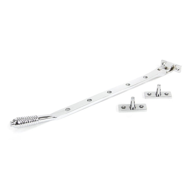 This is an image showing From The Anvil - Polished Chrome 12" Reeded Stay available from T.H Wiggans Architectural Ironmongery in Kendal, quick delivery and discounted prices