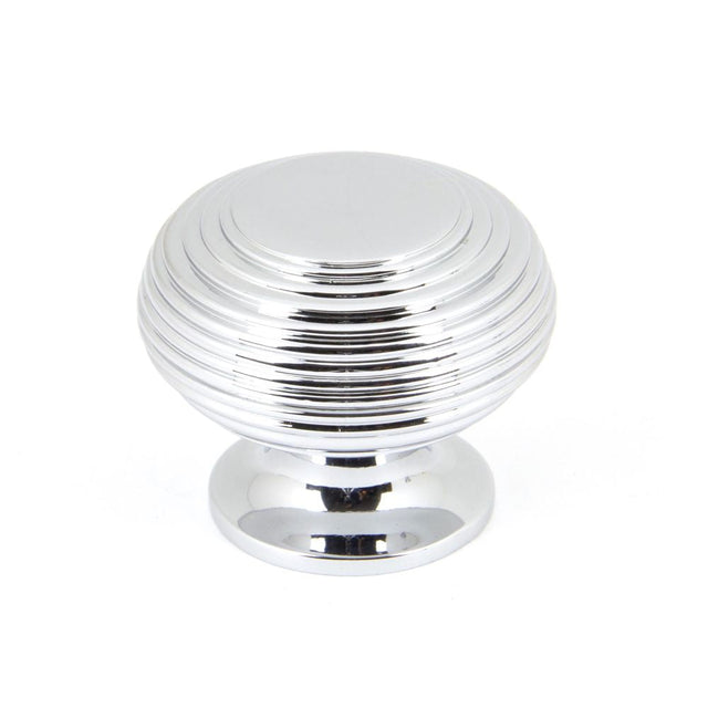 This is an image showing From The Anvil - Polished Chrome Beehive Cabinet Knob 40mm available from T.H Wiggans Architectural Ironmongery in Kendal, quick delivery and discounted prices