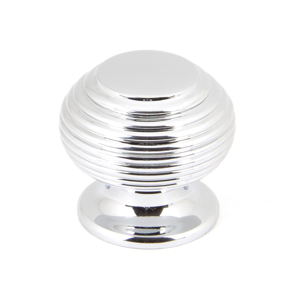 This is an image showing From The Anvil - Polished Chrome Beehive Cabinet Knob 30mm available from T.H Wiggans Architectural Ironmongery in Kendal, quick delivery and discounted prices