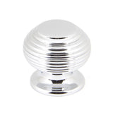 This is an image showing From The Anvil - Polished Chrome Beehive Cabinet Knob 30mm available from T.H Wiggans Architectural Ironmongery in Kendal, quick delivery and discounted prices