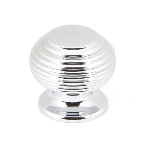 This is an image showing From The Anvil - Polished Chrome Beehive Cabinet Knob 30mm available from T.H Wiggans Architectural Ironmongery in Kendal, quick delivery and discounted prices