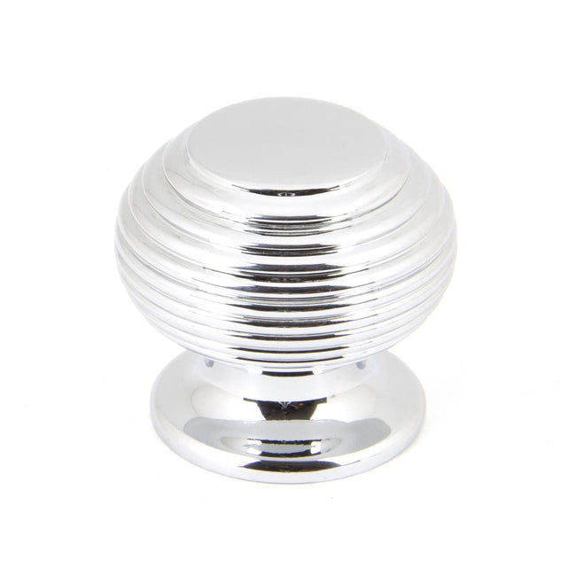 This is an image showing From The Anvil - Polished Chrome Beehive Cabinet Knob 30mm available from T.H Wiggans Architectural Ironmongery in Kendal, quick delivery and discounted prices