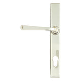 This is an image showing From The Anvil - Polished Nickel Avon Slimline Lever Espag. Lock Set available from trade door handles, quick delivery and discounted prices