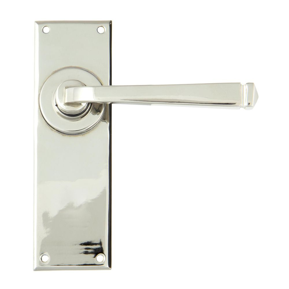 This is an image of From The Anvil - Polished Nickel Avon Lever Latch Set available to order from T.H Wiggans Architectural Ironmongery in Kendal, quick delivery and discounted prices.