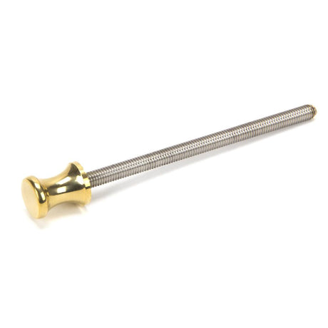 This is an image showing From The Anvil - Polished Brass ended SS M6 110mm Threaded Bar available from T.H Wiggans Architectural Ironmongery in Kendal, quick delivery and discounted prices
