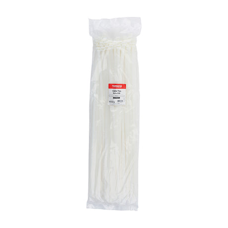 This is an image showing TIMCO Cable Ties - Natural - 9.0 x 530 - 100 Pieces Bag available from T.H Wiggans Ironmongery in Kendal, quick delivery at discounted prices.