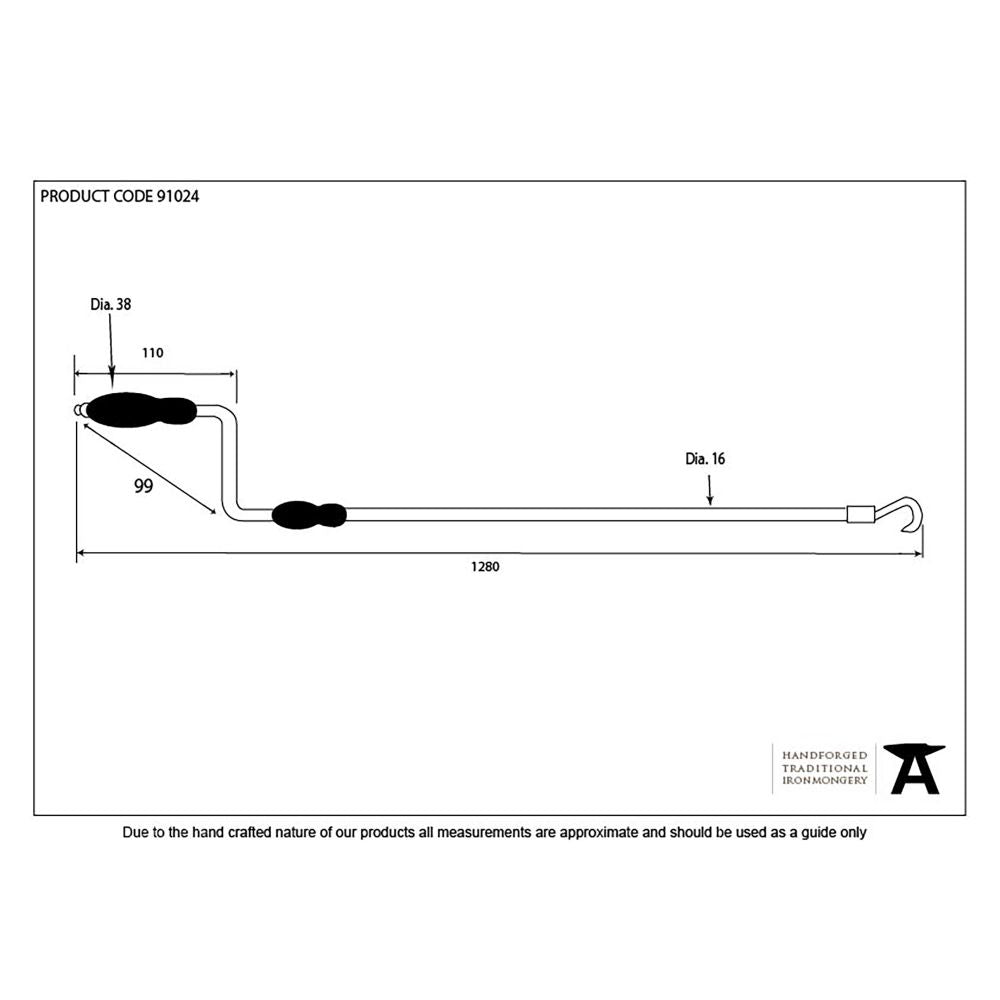 This is an image showing From The Anvil - Lacquered Brass 1-2m Telescopic Window Winder available from T.H Wiggans Architectural Ironmongery in Kendal, quick delivery and discounted prices