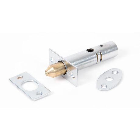 This is an image showing From The Anvil - Satin Chrome Security Door Bolt available from T.H Wiggans Architectural Ironmongery in Kendal, quick delivery and discounted prices
