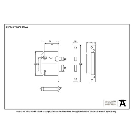 This is an image showing From The Anvil - Black 3" 5 Lever BS Sash Lock KA available from T.H Wiggans Architectural Ironmongery in Kendal, quick delivery and discounted prices