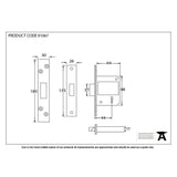 This is an image showing From The Anvil - Black 2.5" BS 5 Lever Deadlock KA available from T.H Wiggans Architectural Ironmongery in Kendal, quick delivery and discounted prices