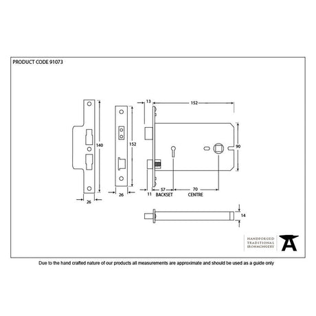 This is an image showing From The Anvil - Polished Brass 6" Horizontal 5 Lever Sash Lock available from T.H Wiggans Architectural Ironmongery in Kendal, quick delivery and discounted prices