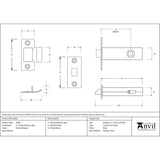 This is an image showing From The Anvil - Electro Brassed 3" Tubular Mortice Latch available from T.H Wiggans Architectural Ironmongery in Kendal, quick delivery and discounted prices