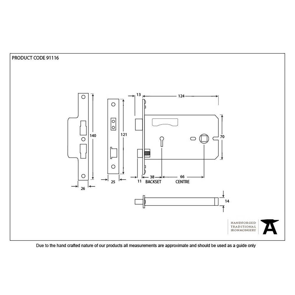 This is an image showing From The Anvil - Black 5" Horizontal 3 Lever Sash Lock available from T.H Wiggans Architectural Ironmongery in Kendal, quick delivery and discounted prices