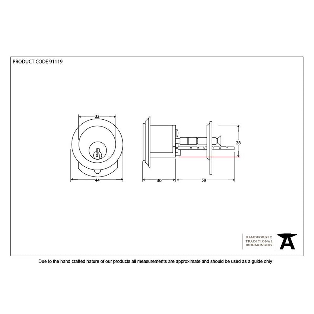 This is an image showing From The Anvil - Polished Brass Rim Cylinder KA available from T.H Wiggans Architectural Ironmongery in Kendal, quick delivery and discounted prices