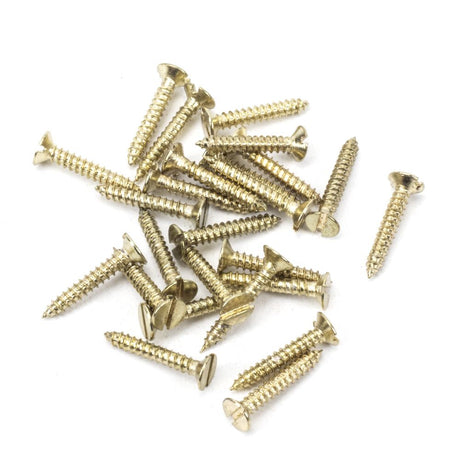 This is an image showing From The Anvil - Polished Brass SS 4x?" Countersunk Screws (25) available from T.H Wiggans Architectural Ironmongery in Kendal, quick delivery and discounted prices