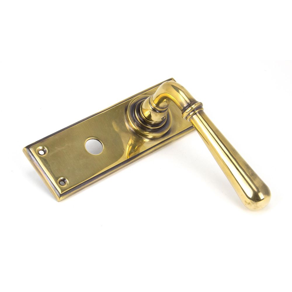 This is an image showing From The Anvil - Aged Brass Newbury Lever Bathroom Set available from trade door handles, quick delivery and discounted prices