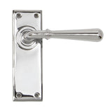 This is an image of From The Anvil - Polished Chrome Newbury Lever Latch Set available to order from T.H Wiggans Architectural Ironmongery in Kendal, quick delivery and discounted prices.