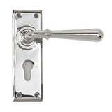 This is an image of From The Anvil - Polished Chrome Newbury Lever Euro Lock Set available to order from T.H Wiggans Architectural Ironmongery in Kendal, quick delivery and discounted prices.