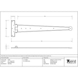 This is an image showing From The Anvil - External Beeswax 22" Penny End T Hinge (pair) available from T.H Wiggans Architectural Ironmongery, quick delivery and discounted prices