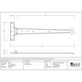 This is an image showing From The Anvil - External Beeswax 18" Penny End T Hinge (pair) available from T.H Wiggans Architectural Ironmongery, quick delivery and discounted prices