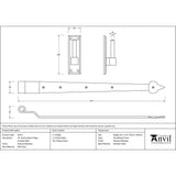 This is an image showing From The Anvil - External Beeswax 24" Hook & Band Hinge - Cranked (pair) available from T.H Wiggans Architectural Ironmongery, quick delivery and discounted prices