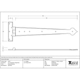 This is an image showing From The Anvil - External Beeswax 22" Arrow Head T Hinge (pair) available from T.H Wiggans Architectural Ironmongery, quick delivery and discounted prices