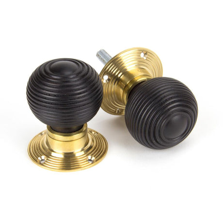 This is an image of From The Anvil - Ebony and PB Cottage Mortice/Rim Knob Set - Small available to order from T.H Wiggans Architectural Ironmongery in Kendal, quick delivery and discounted prices.