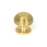 This is an image showing From The Anvil - Polished Brass Beehive Cabinet Knob 30mm available from T.H Wiggans Architectural Ironmongery in Kendal, quick delivery and discounted prices