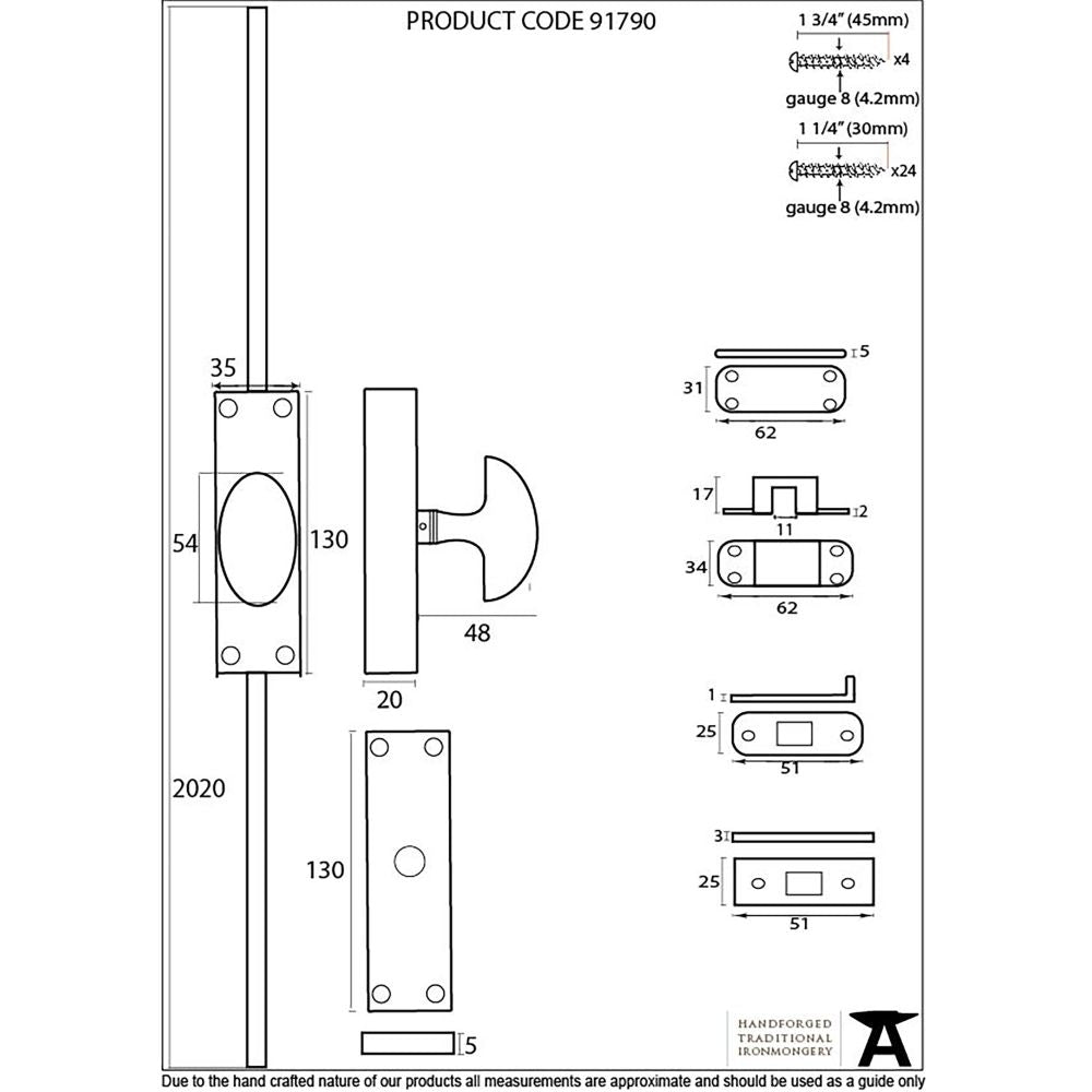 This is an image showing From The Anvil - Black Cremone Bolt available from trade door handles, quick delivery and discounted prices