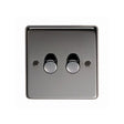 This is an image showing From The Anvil - BN Double LED Dimmer Switch available from T.H Wiggans Architectural Ironmongery in Kendal, quick delivery and discounted prices