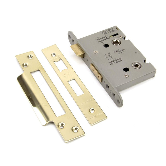 This is an image showing From The Anvil - PVD 3" Heavy Duty Bathroom Mortice Lock available from T.H Wiggans Architectural Ironmongery in Kendal, quick delivery and discounted prices