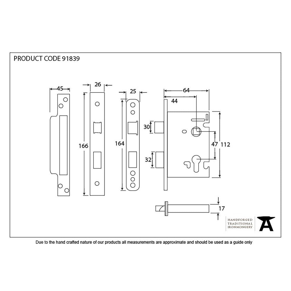 This is an image showing From The Anvil - PVD 2?" Euro Profile Sash Lock available from T.H Wiggans Architectural Ironmongery in Kendal, quick delivery and discounted prices