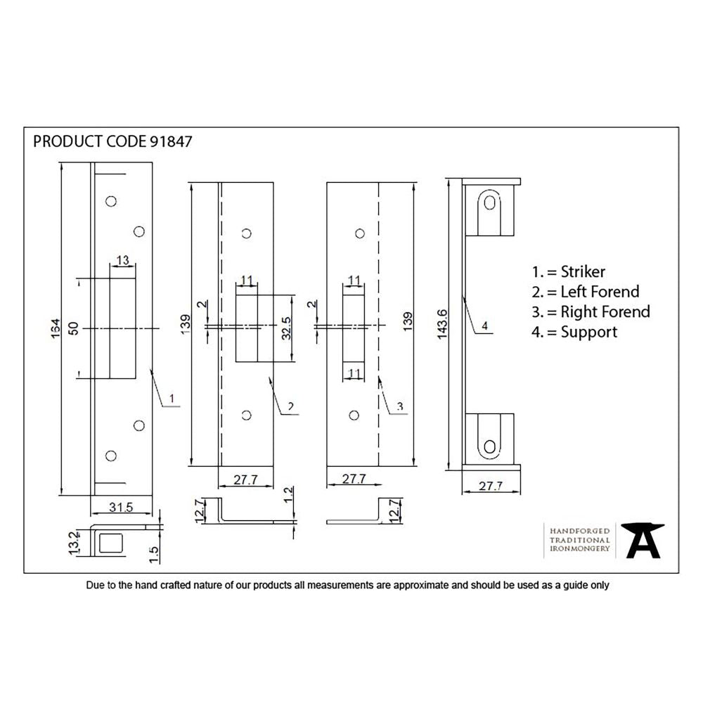 This is an image showing From The Anvil - Black 1/2" Euro Dead Lock Rebate Kit available from T.H Wiggans Architectural Ironmongery in Kendal, quick delivery and discounted prices