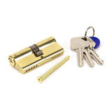 This is an image showing From The Anvil - Lacquered Brass 35/35 Euro Cylinder available from T.H Wiggans Architectural Ironmongery in Kendal, quick delivery and discounted prices