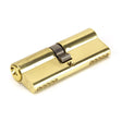This is an image showing From The Anvil - Lacquered Brass 40/40 Euro Cylinder available from T.H Wiggans Architectural Ironmongery in Kendal, quick delivery and discounted prices