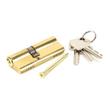 This is an image showing From The Anvil - Lacquered Brass 35/45 Euro Cylinder available from T.H Wiggans Architectural Ironmongery in Kendal, quick delivery and discounted prices