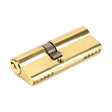 This is an image showing From The Anvil - Lacquered Brass 35/45 Euro Cylinder available from T.H Wiggans Architectural Ironmongery in Kendal, quick delivery and discounted prices