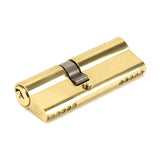 This is an image showing From The Anvil - Lacquered Brass 35/45 Euro Cylinder available from T.H Wiggans Architectural Ironmongery in Kendal, quick delivery and discounted prices