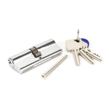 This is an image showing From The Anvil - Polished Chrome 40/40 Euro Cylinder available from T.H Wiggans Architectural Ironmongery in Kendal, quick delivery and discounted prices