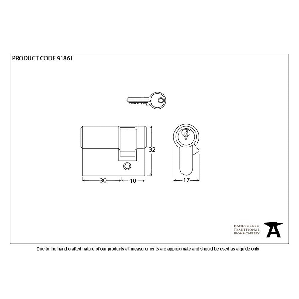 This is an image showing From The Anvil - Black 30/10 6pin Single Cylinder available from T.H Wiggans Architectural Ironmongery in Kendal, quick delivery and discounted prices