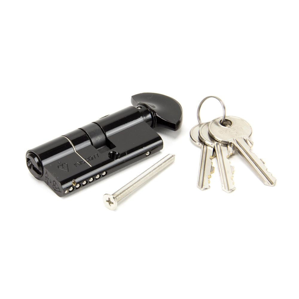 This is an image showing From The Anvil - Black 30T/35 6pin Euro Cylinder/Thumbturn available from T.H Wiggans Architectural Ironmongery in Kendal, quick delivery and discounted prices