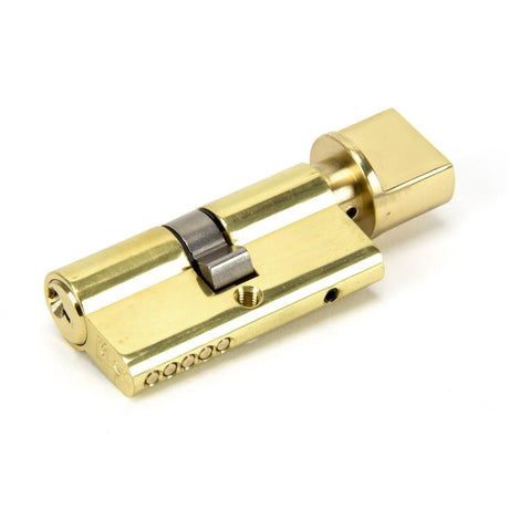 This is an image showing From The Anvil - Lacquered Brass 30/30 Euro Cylinder/Thumbturn available from T.H Wiggans Architectural Ironmongery in Kendal, quick delivery and discounted prices